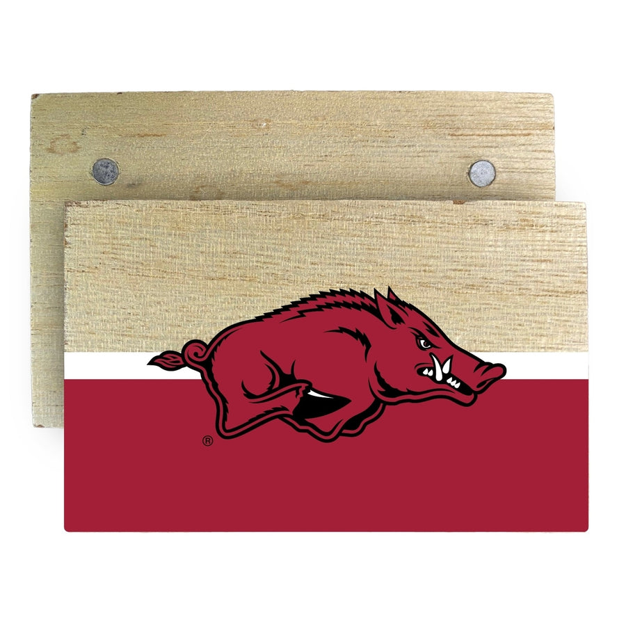 Arkansas Razorbacks Wooden 2" x 3" Fridge Magnet Officially Licensed Collegiate Product Image 1