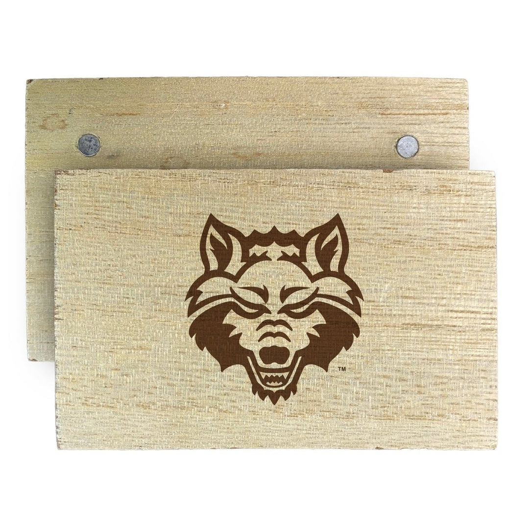 Arkansas State Wooden 2" x 3" Fridge Magnet Officially Licensed Collegiate Product Image 1