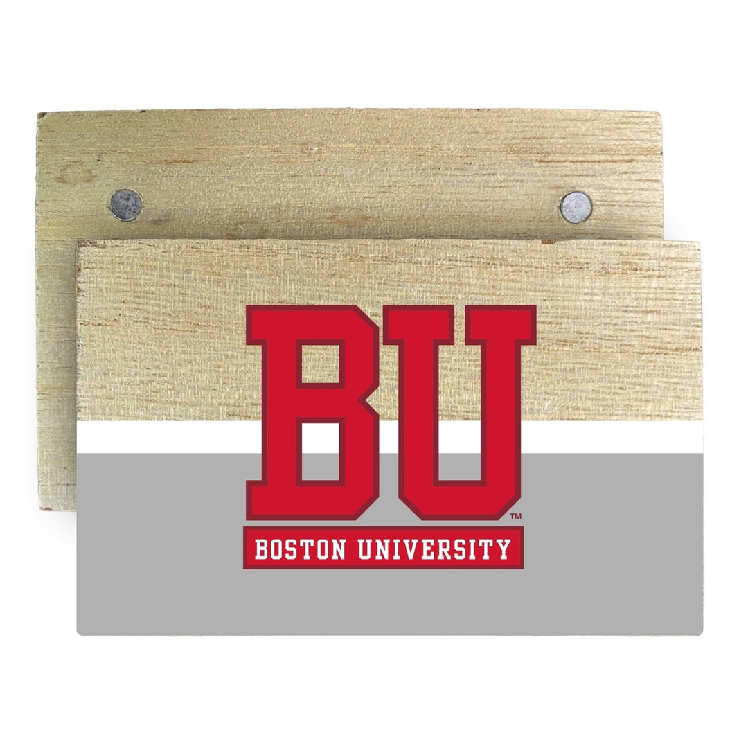 Boston Terriers Wooden 2" x 3" Fridge Magnet Officially Licensed Collegiate Product Image 1