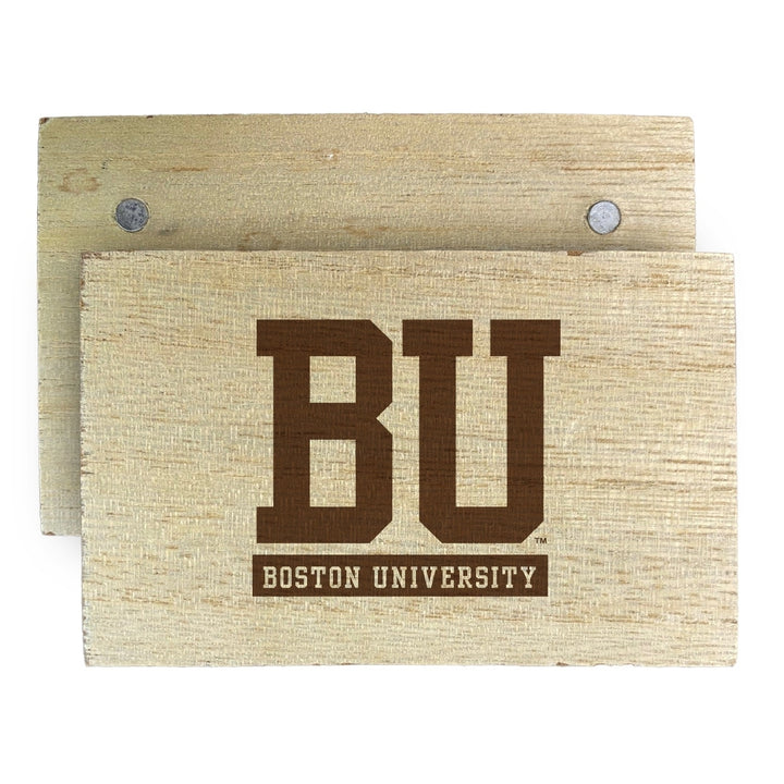 Boston Terriers Wooden 2" x 3" Fridge Magnet Officially Licensed Collegiate Product Image 1