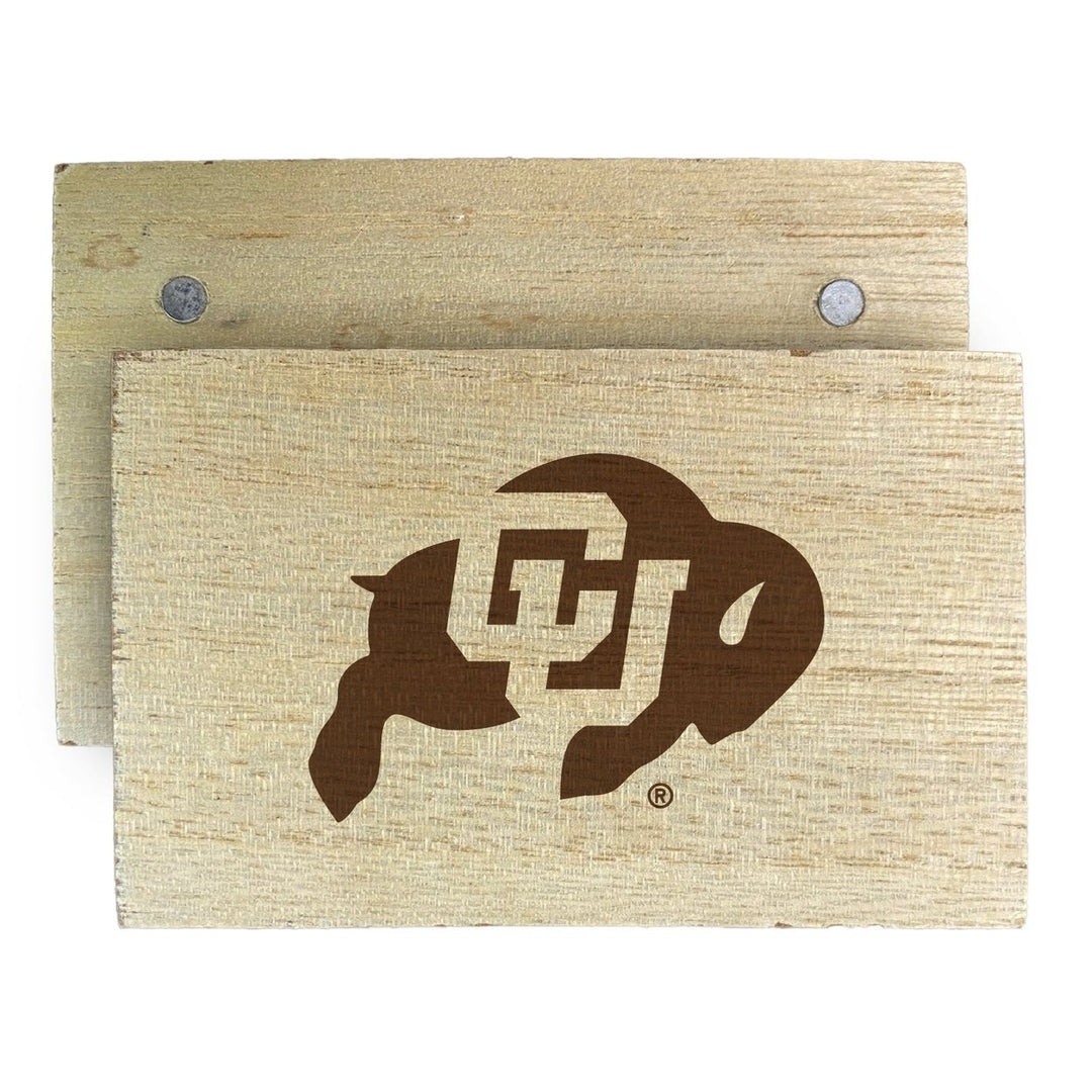 Colorado Buffaloes Wooden 2" x 3" Fridge Magnet Officially Licensed Collegiate Product Image 1