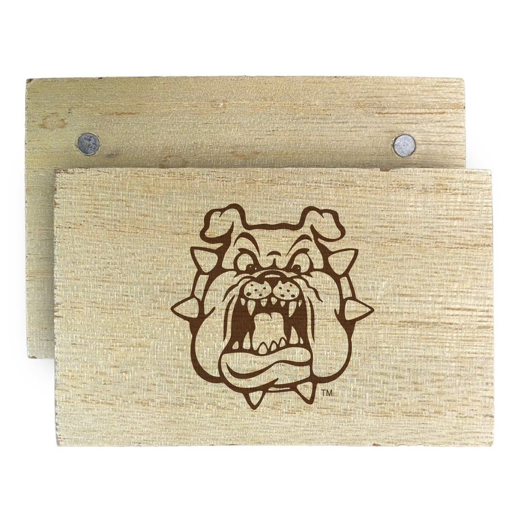 Fresno State Bulldogs Wooden 2" x 3" Fridge Magnet Officially Licensed Collegiate Product Image 1