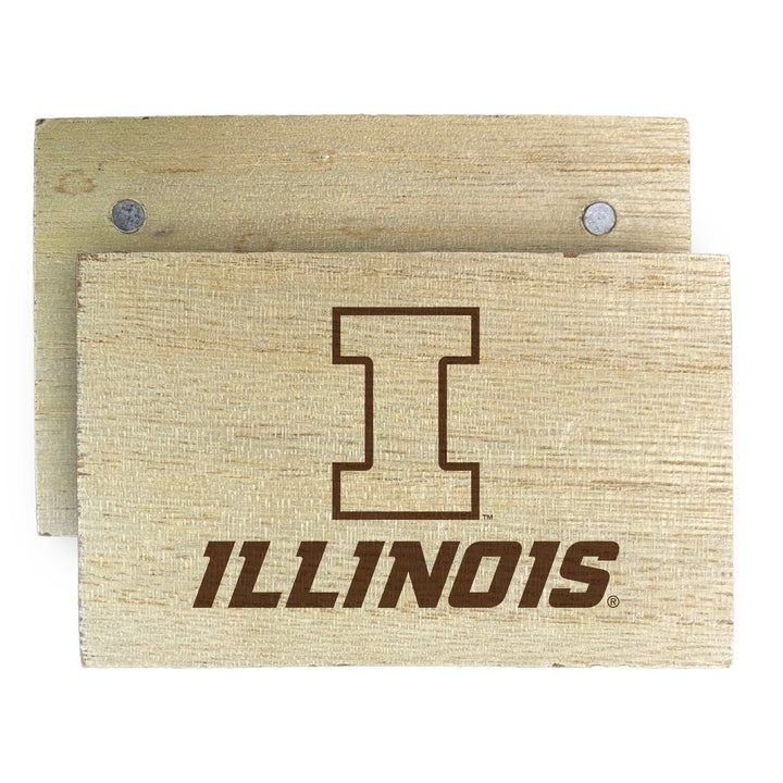 Illinois Fighting Illini Wooden 2" x 3" Fridge Magnet Officially Licensed Collegiate Product Image 1