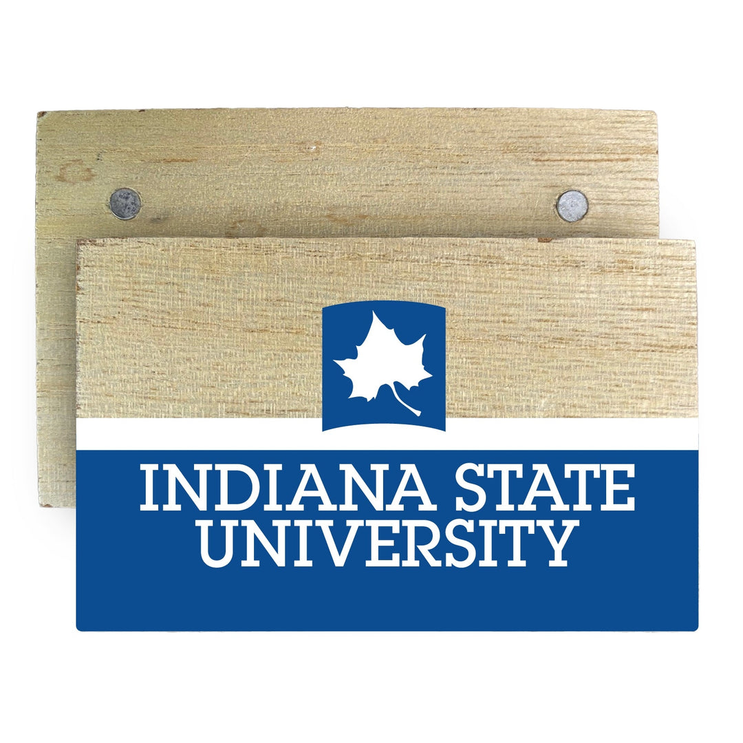 Indiana State University Wooden 2" x 3" Fridge Magnet Officially Licensed Collegiate Product Image 1