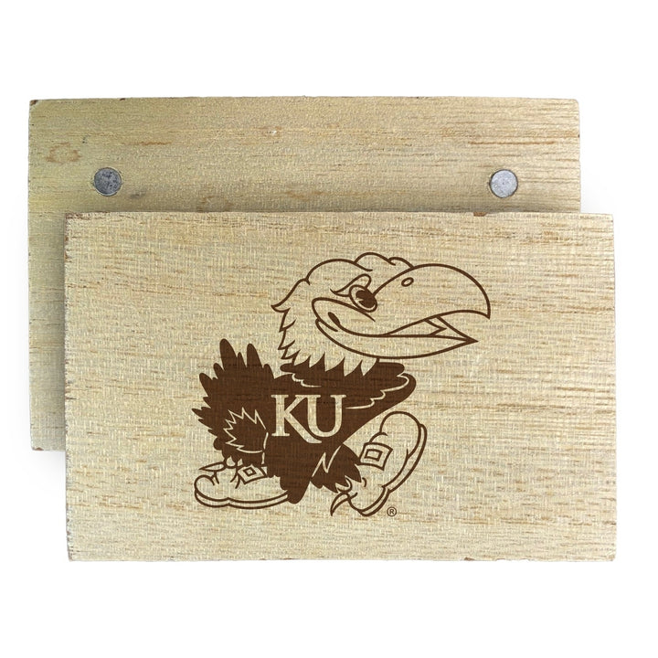 Kansas Jayhawks Wooden 2" x 3" Fridge Magnet Officially Licensed Collegiate Product Image 2