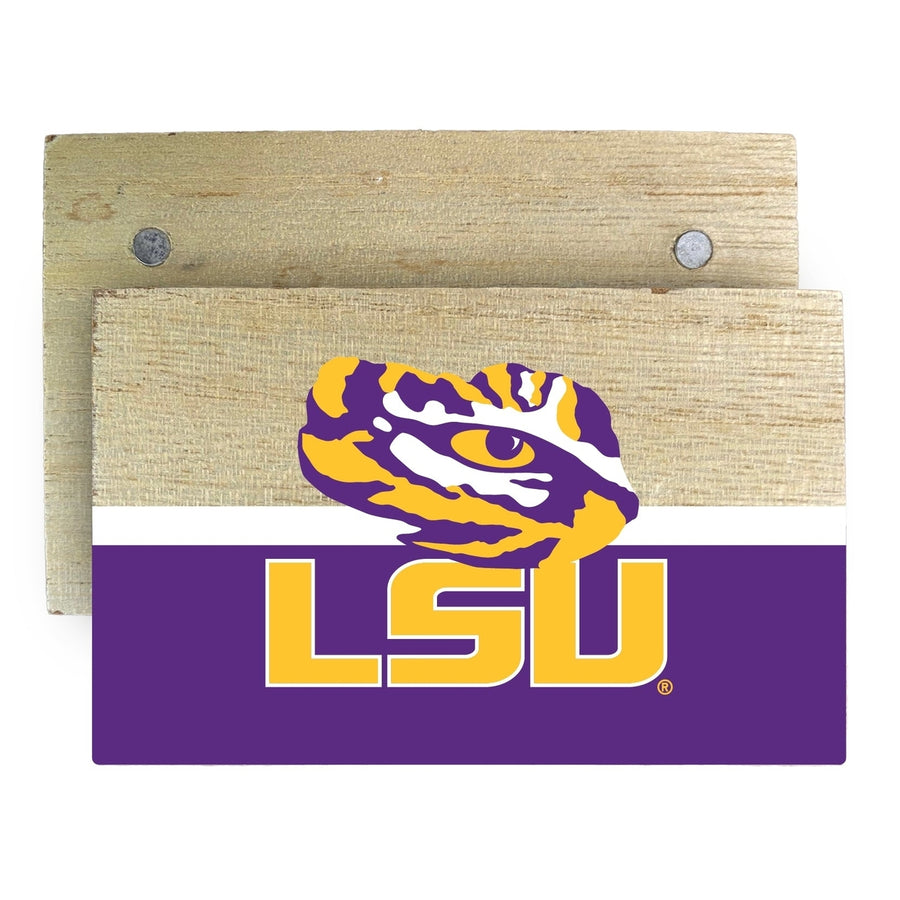LSU Tigers Wooden 2" x 3" Fridge Magnet Officially Licensed Collegiate Product Image 1