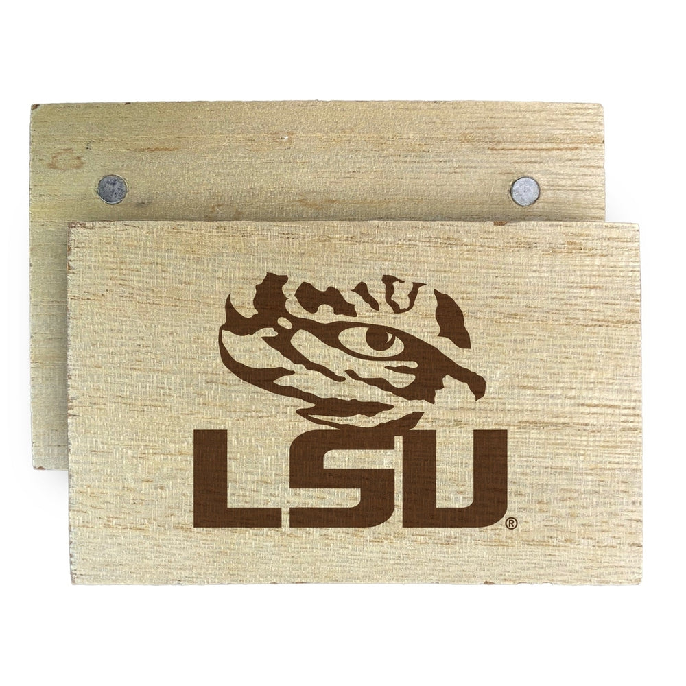 LSU Tigers Wooden 2" x 3" Fridge Magnet Officially Licensed Collegiate Product Image 2
