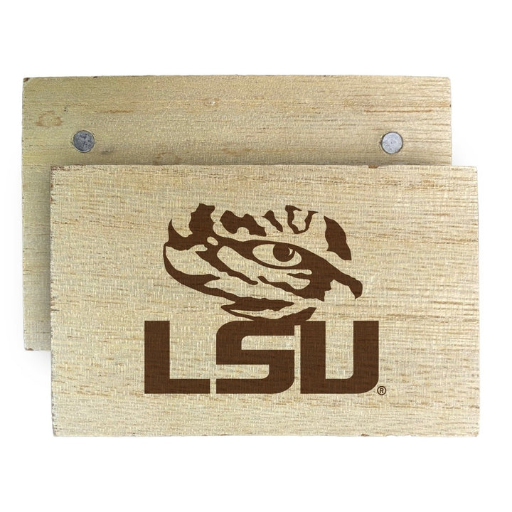 LSU Tigers Wooden 2" x 3" Fridge Magnet Officially Licensed Collegiate Product Image 1