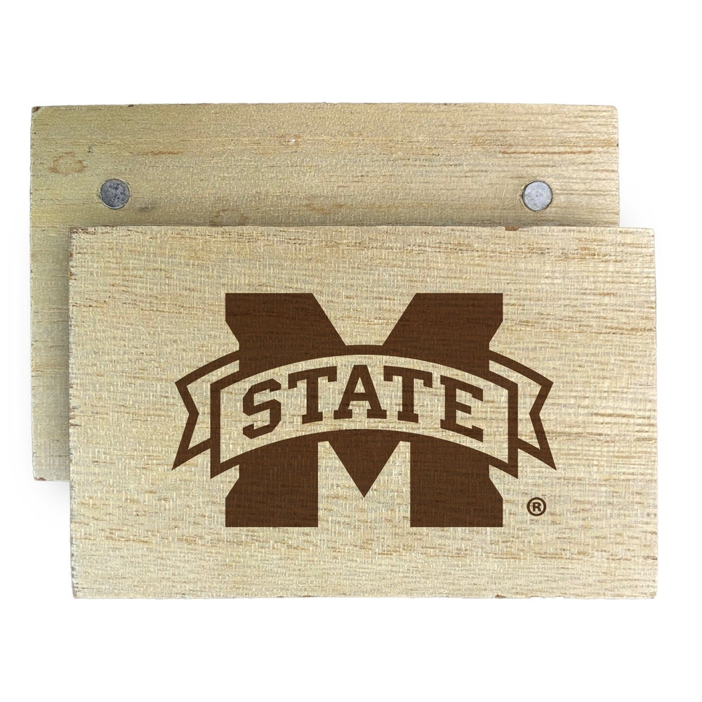 Mississippi State Bulldogs Wooden 2" x 3" Fridge Magnet Officially Licensed Collegiate Product Image 2