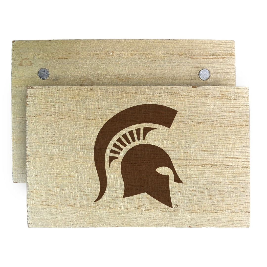 Michigan State Spartans Wooden 2" x 3" Fridge Magnet Officially Licensed Collegiate Product Image 2