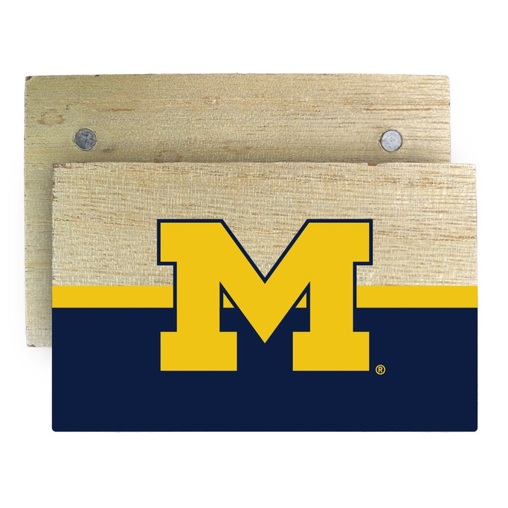 Michigan Wolverines Wooden 2" x 3" Fridge Magnet Officially Licensed Collegiate Product Image 1