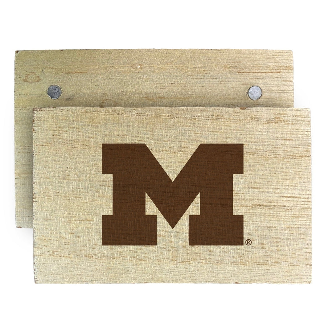 Michigan Wolverines Wooden 2" x 3" Fridge Magnet Officially Licensed Collegiate Product Image 2