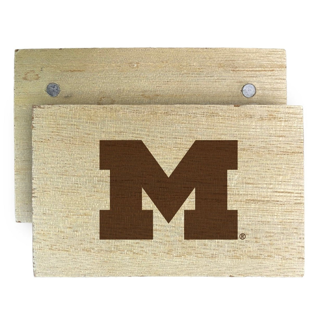 Michigan Wolverines Wooden 2" x 3" Fridge Magnet Officially Licensed Collegiate Product Image 1