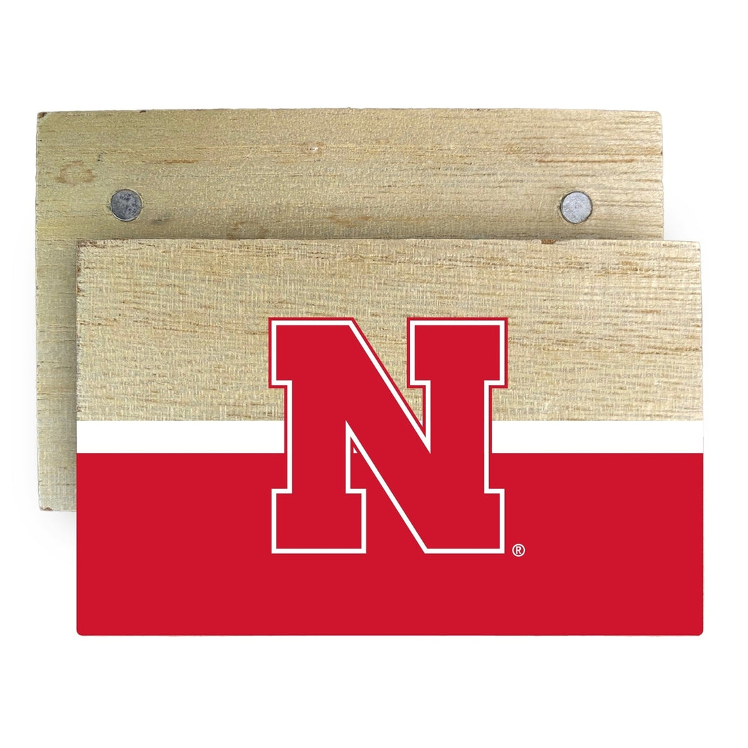 Nebraska Cornhuskers Wooden 2" x 3" Fridge Magnet Officially Licensed Collegiate Product Image 1