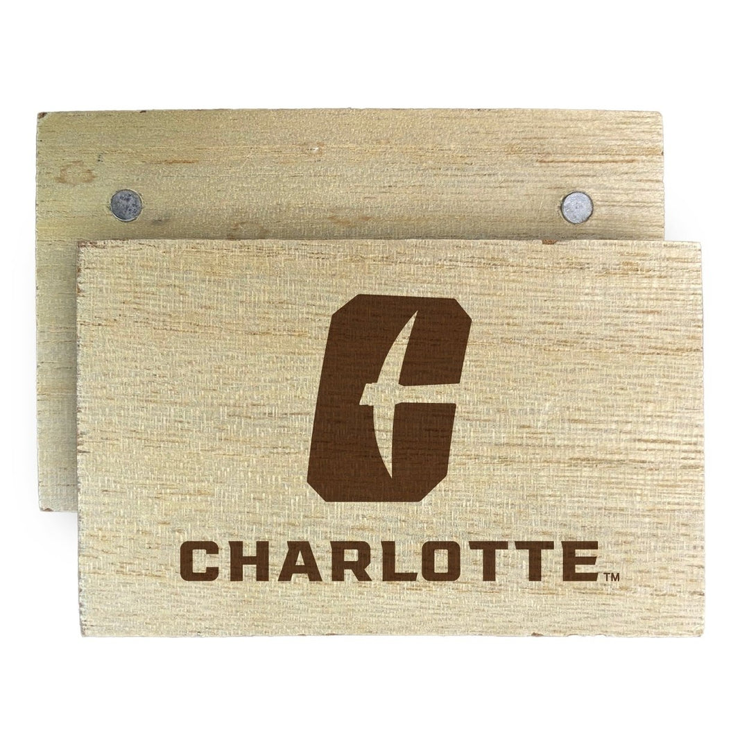 North Carolina Charlotte Forty-Niners Wooden 2" x 3" Fridge Magnet Officially Licensed Collegiate Product Image 1