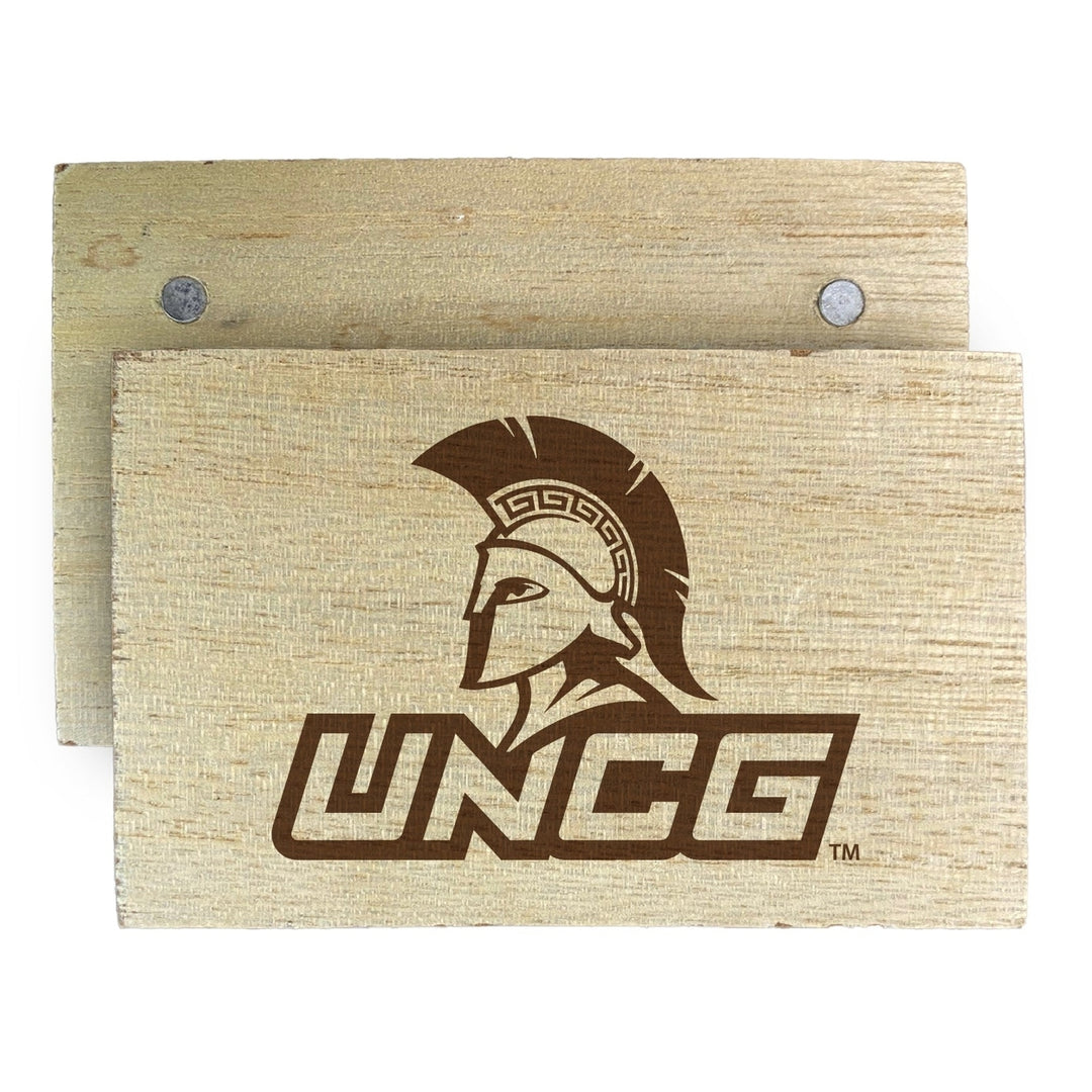 North Carolina Greensboro Spartans Wooden 2" x 3" Fridge Magnet Officially Licensed Collegiate Product Image 2