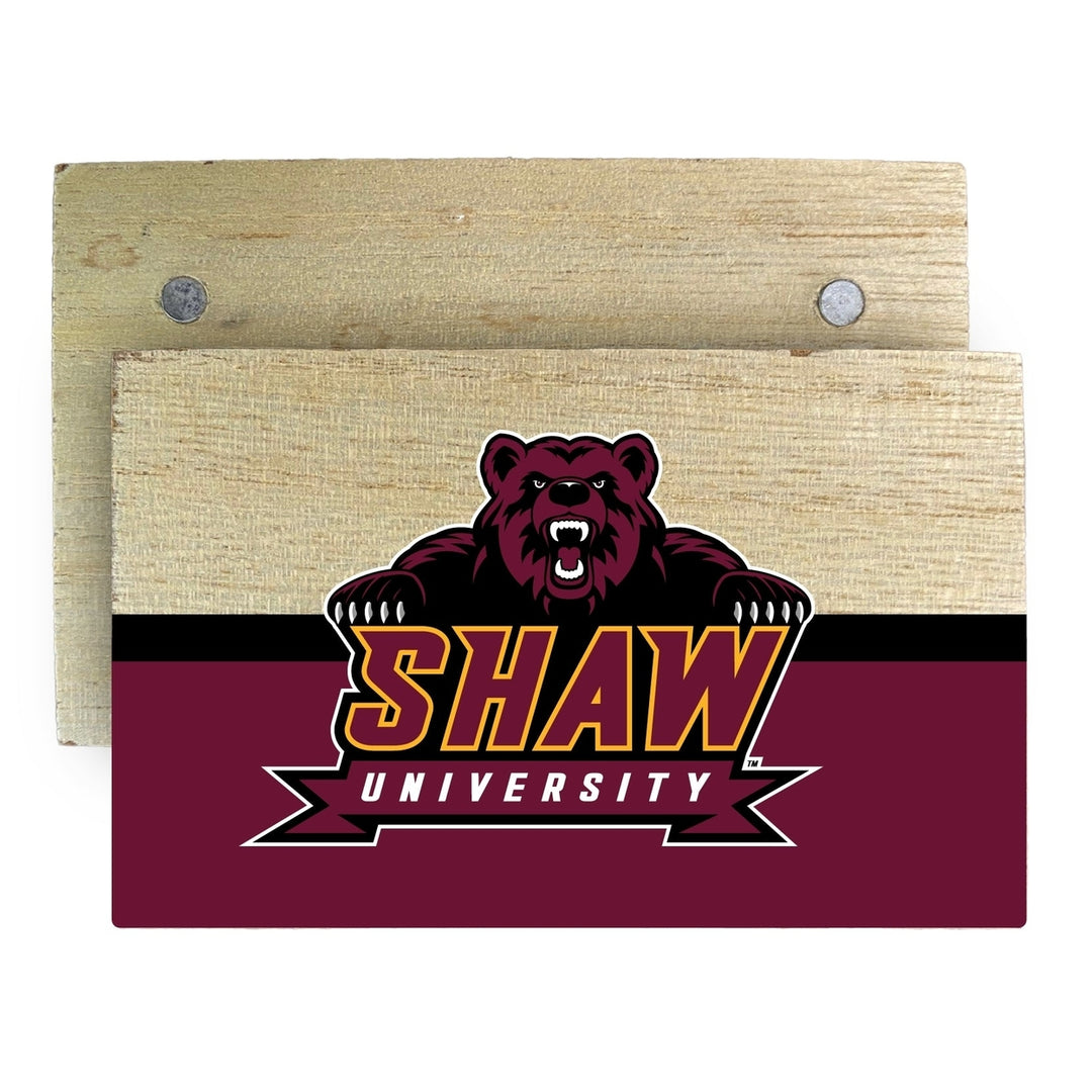 Shaw University Bears Wooden 2" x 3" Fridge Magnet Officially Licensed Collegiate Product Image 1