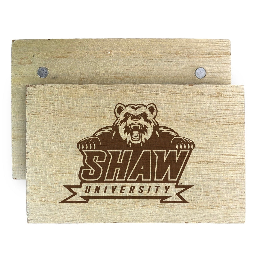 Shaw University Bears Wooden 2" x 3" Fridge Magnet Officially Licensed Collegiate Product Image 2