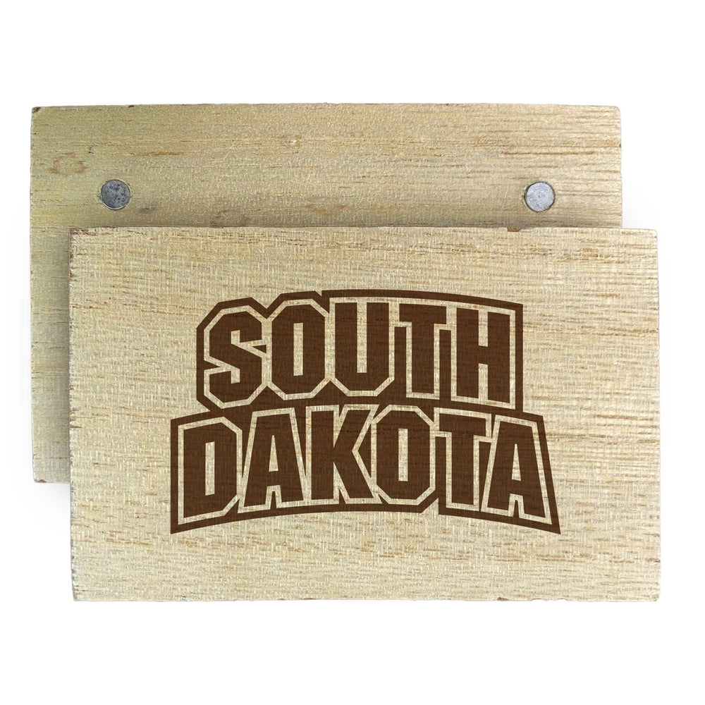 South Dakota Coyotes Wooden 2" x 3" Fridge Magnet Officially Licensed Collegiate Product Image 2