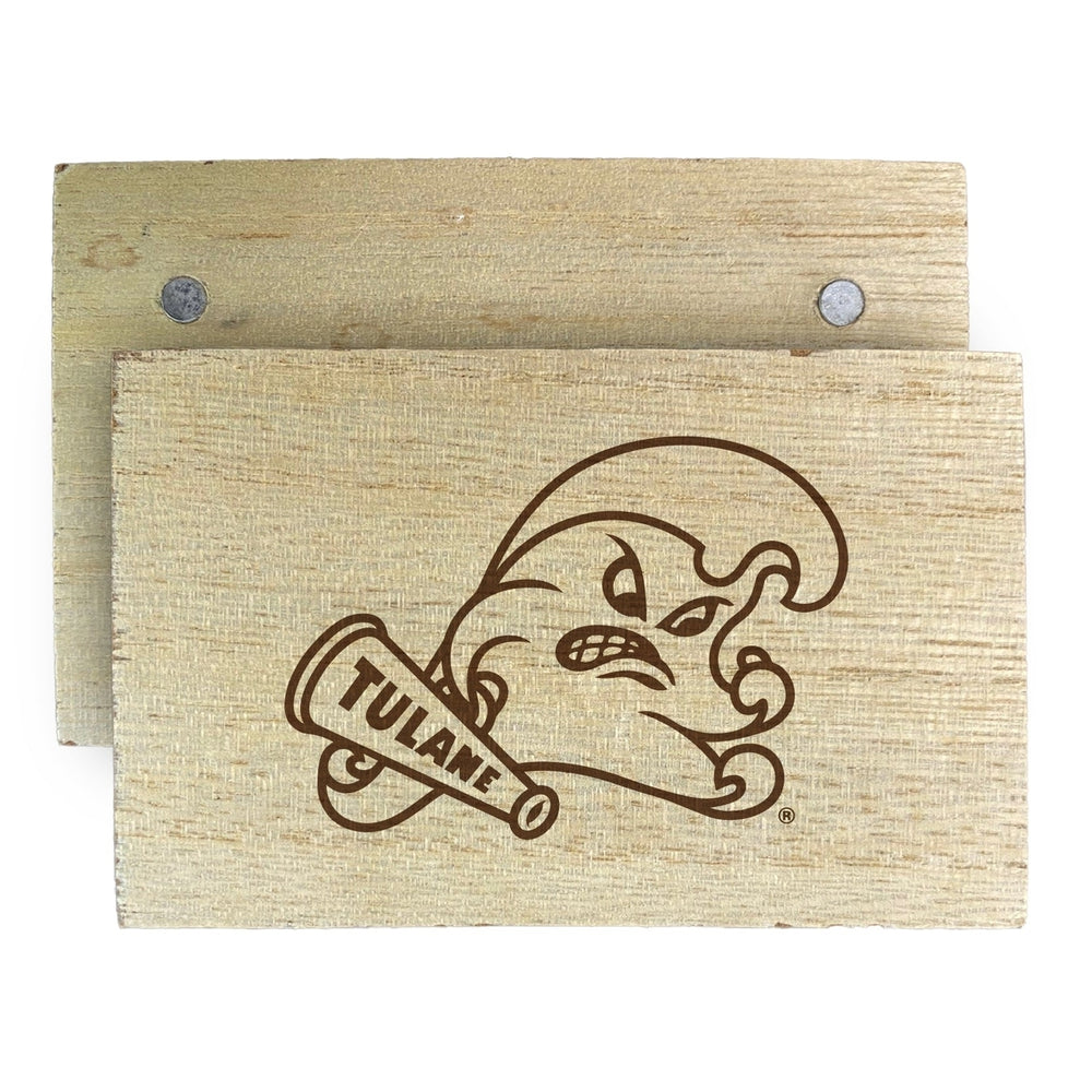 Tulane University Green Wave Wooden 2" x 3" Fridge Magnet Officially Licensed Collegiate Product Image 2