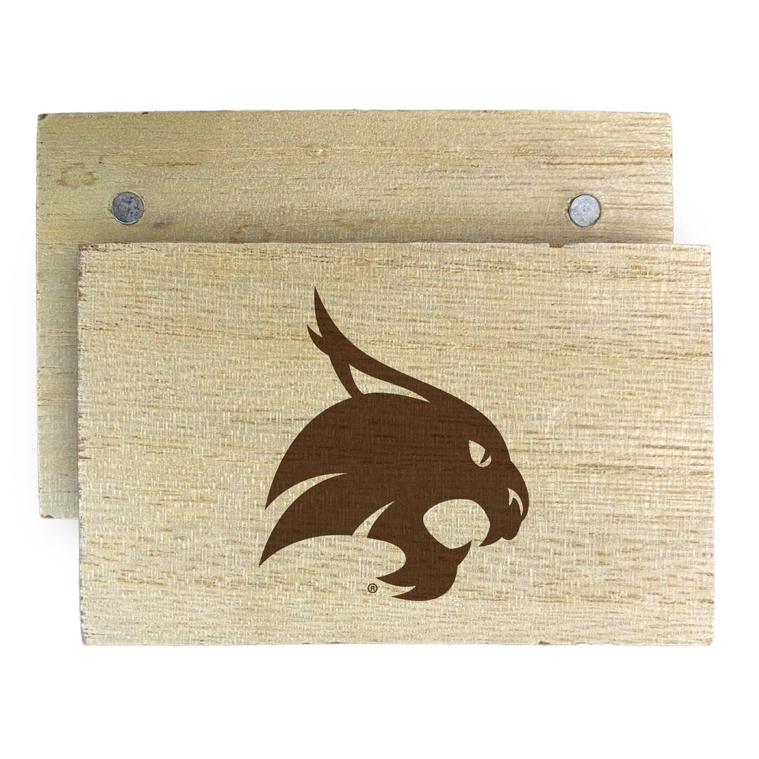 Texas State Bobcats Wooden 2" x 3" Fridge Magnet Officially Licensed Collegiate Product Image 1