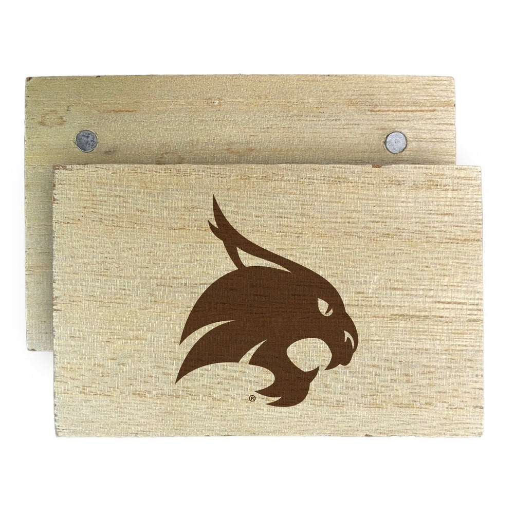 Texas State Bobcats Wooden 2" x 3" Fridge Magnet Officially Licensed Collegiate Product Image 2