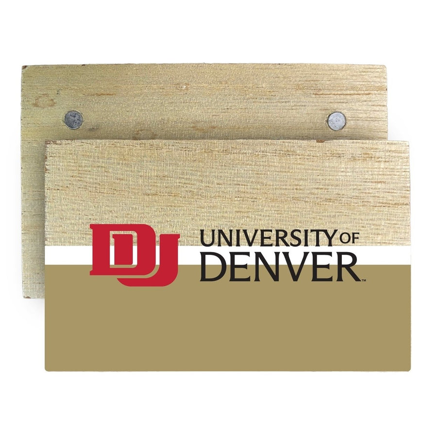 University of Denver Pioneers Wooden 2" x 3" Fridge Magnet Officially Licensed Collegiate Product Image 1