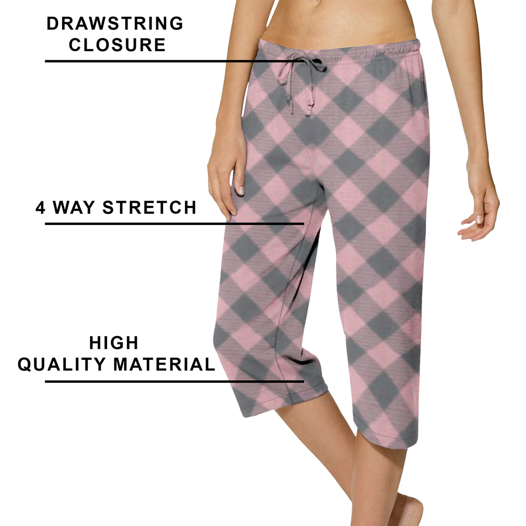 4-Pack Womens Ultra-Soft Cozy Terry Knit Capri Sleepwear Pajama Bottoms Image 9