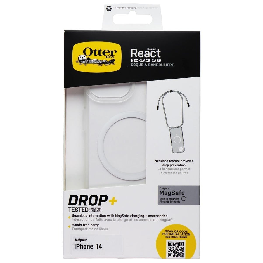 OtterBox React Series Necklace Case for MagSafe for Apple iPhone 14 - Clear Image 1