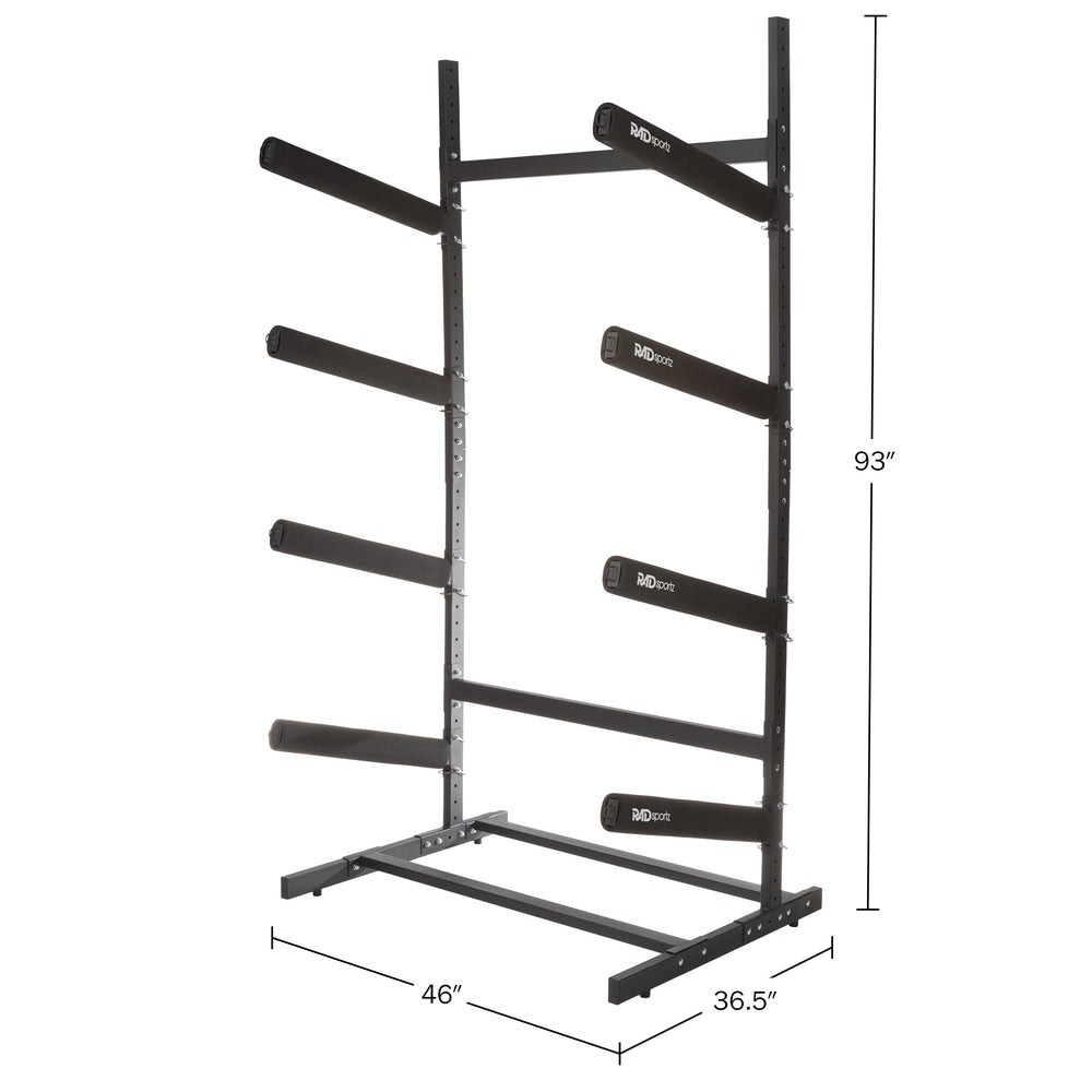 Kayak Storage Rack - 4-Level Freestanding Adjustable Stand with Padded Arms and 400lb Capacity for Canoes SUP or Image 2