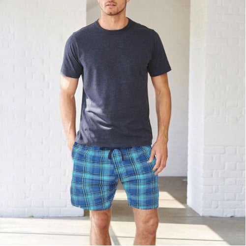 Mens Ultra Soft Plaid Lounge Pajama Shorts 100% Cotton Sleepwear Comfortable Image 11