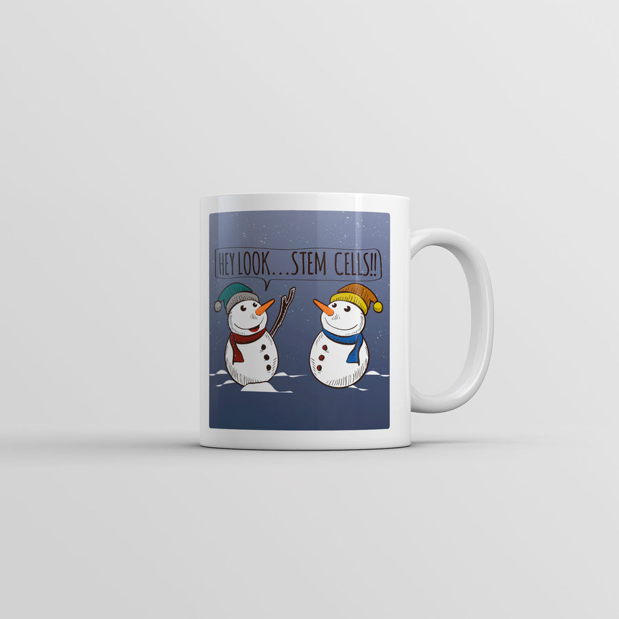 Hey Look Stem Cells Mug Funny Sarcastic Snowman Graphic Coffee Cup-11oz Image 1