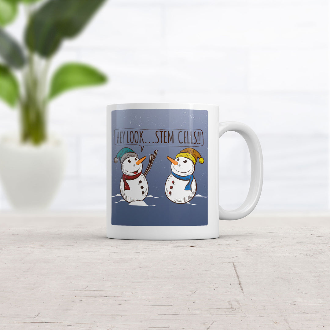 Hey Look Stem Cells Mug Funny Sarcastic Snowman Graphic Coffee Cup-11oz Image 2