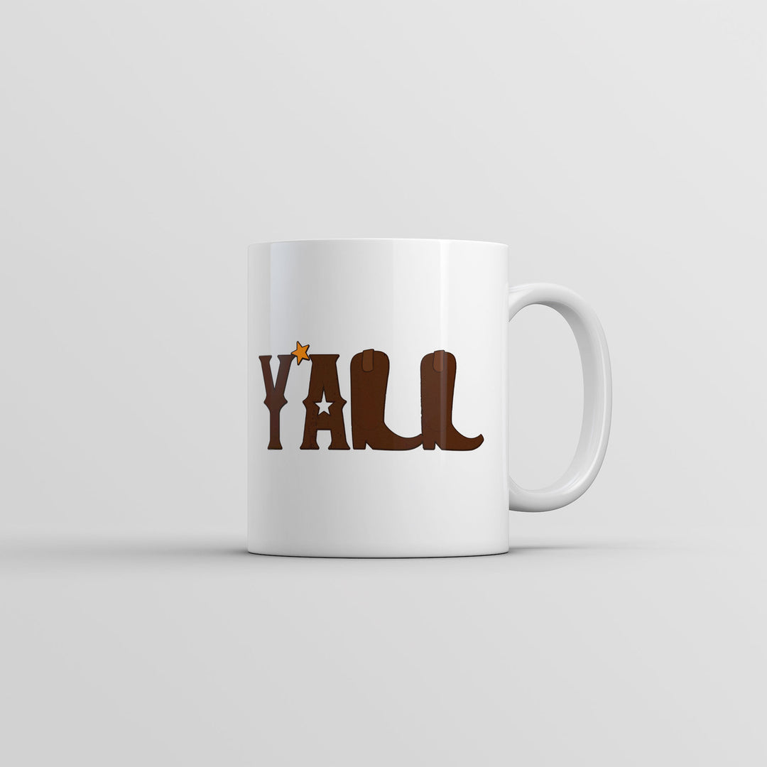 Yall Boots Mug Funny Sarcastic Southern Graphic Novelty Coffee Cup-11oz Image 1