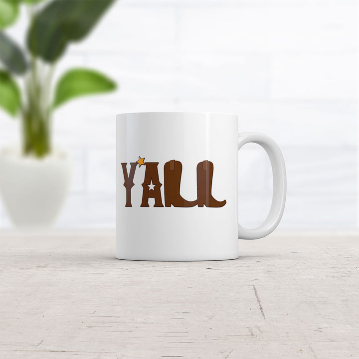 Yall Boots Mug Funny Sarcastic Southern Graphic Novelty Coffee Cup-11oz Image 2