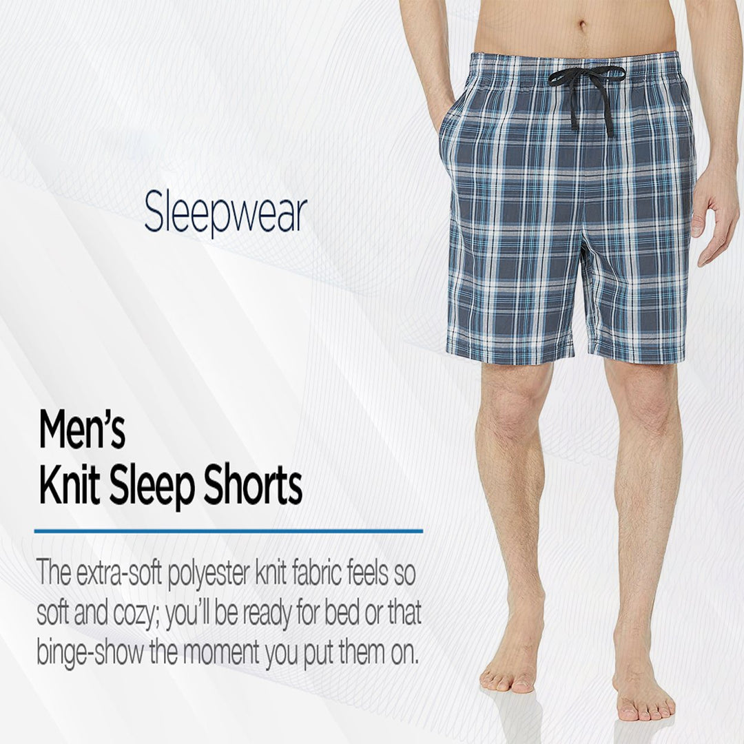 Mens Ultra Soft Plaid Pajama Shorts 2-Pack Lightweight Cotton Lounge Wear Image 11