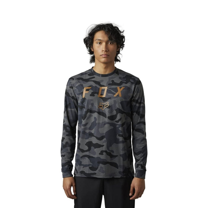 Fox Racing Vzns Long Sleeve Tech Tee Mens Black Camo Size [Insert Size] Image 2