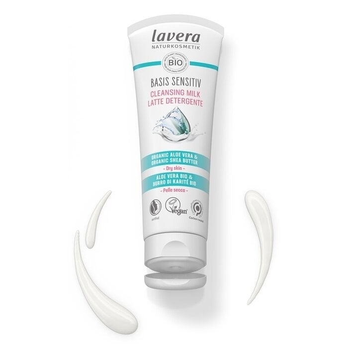 Lavera - Basis Sensitiv Cleansing Milk - Organic Aloe Vera and Organic Shea Butter (For Dry and Sensitive Image 3