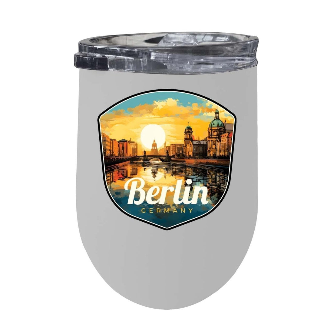 Berlin Germany Design C Souvenir 12 oz Insulated Wine Stainless Steel Tumbler Image 2