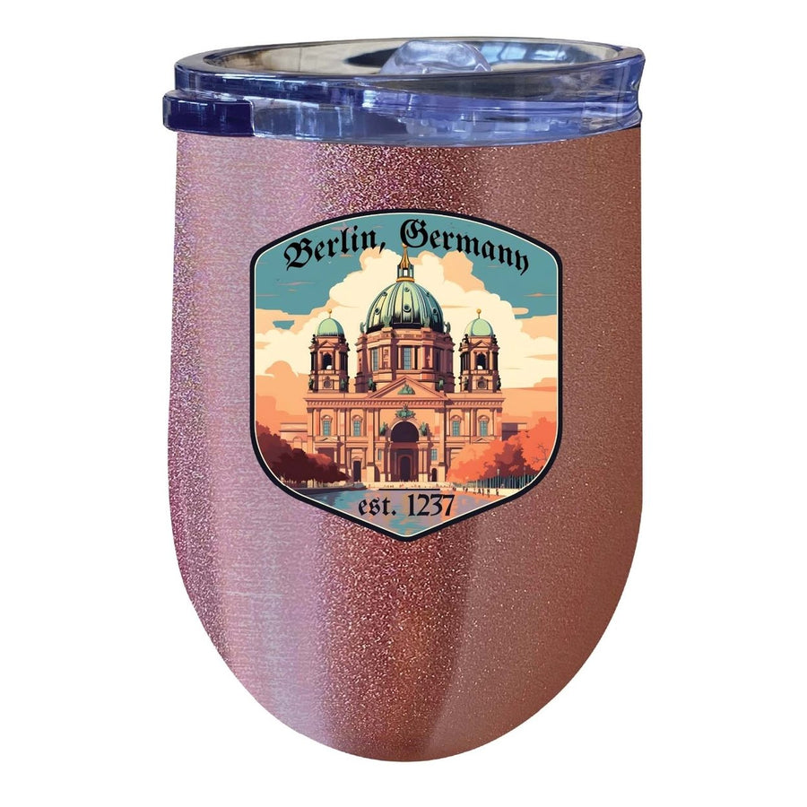 Berlin Germany Design B Souvenir 12 oz Insulated Wine Stainless Steel Tumbler Image 1