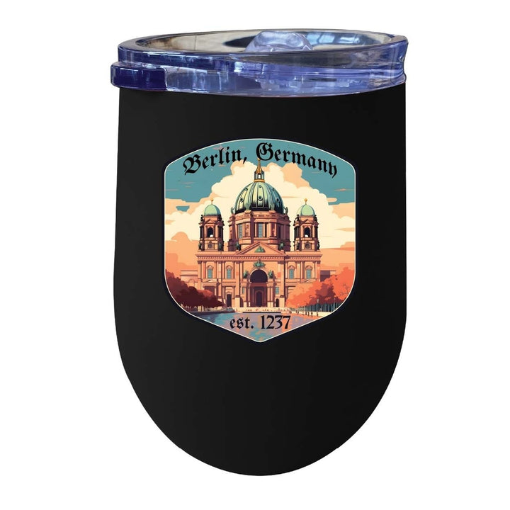 Berlin Germany Design B Souvenir 12 oz Insulated Wine Stainless Steel Tumbler Image 8