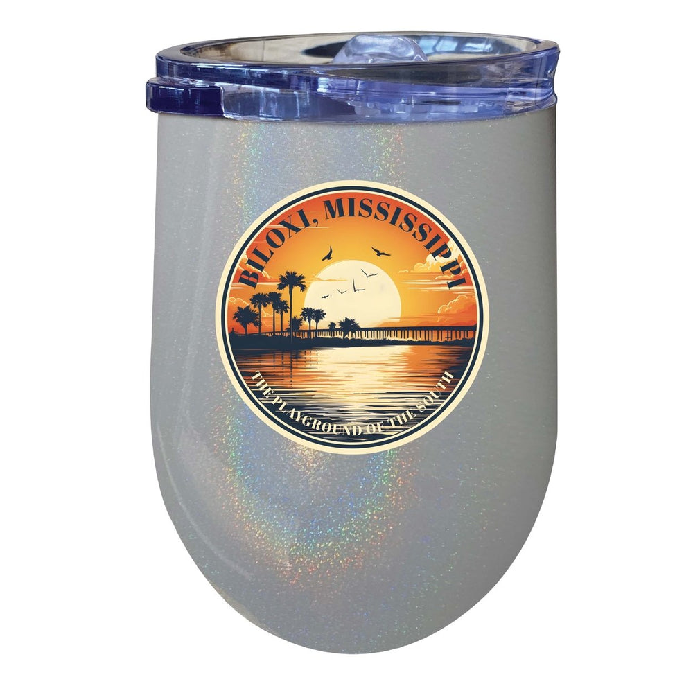 Biloxi Mississippi Design A Souvenir 12 oz Insulated Wine Stainless Steel Tumbler Image 2