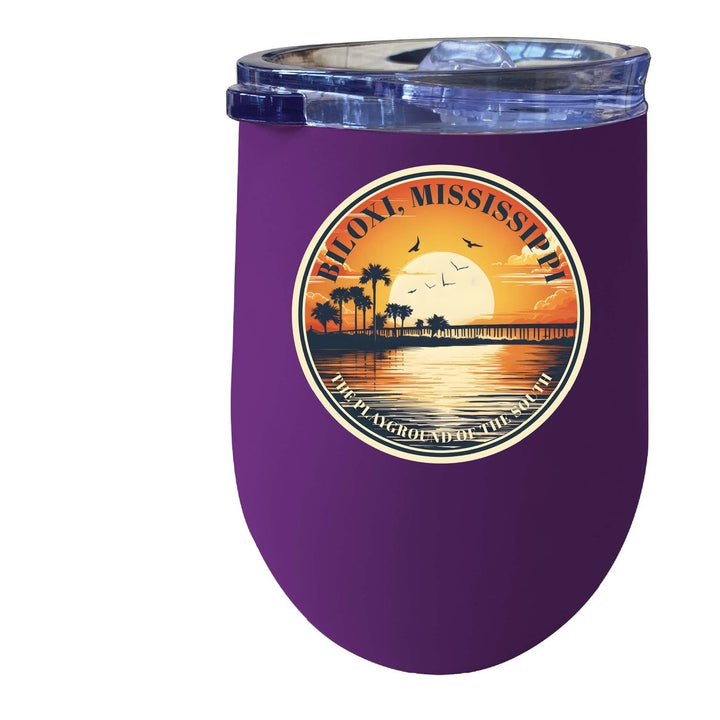 Biloxi Mississippi Design A Souvenir 12 oz Insulated Wine Stainless Steel Tumbler Image 3