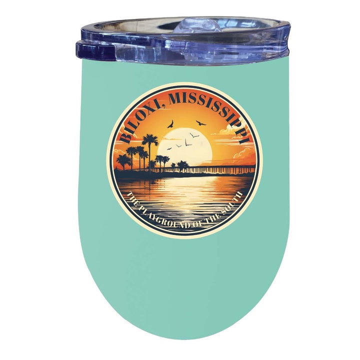 Biloxi Mississippi Design A Souvenir 12 oz Insulated Wine Stainless Steel Tumbler Image 4