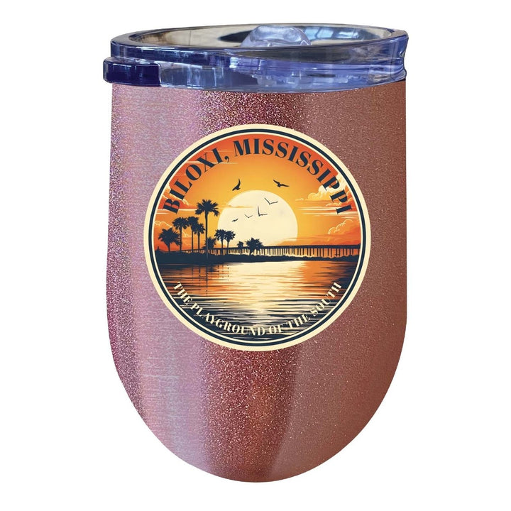 Biloxi Mississippi Design A Souvenir 12 oz Insulated Wine Stainless Steel Tumbler Image 6