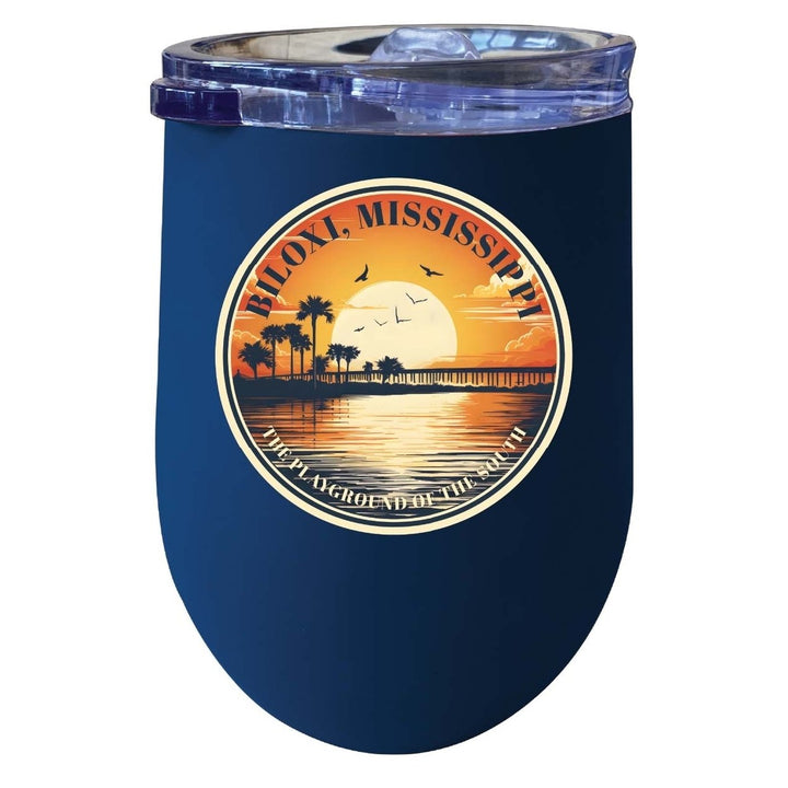 Biloxi Mississippi Design A Souvenir 12 oz Insulated Wine Stainless Steel Tumbler Image 7