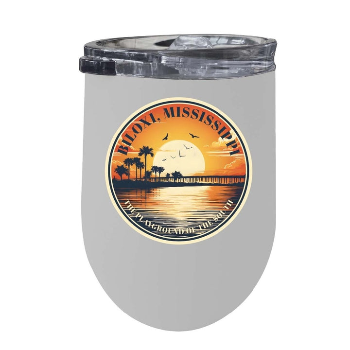 Biloxi Mississippi Design A Souvenir 12 oz Insulated Wine Stainless Steel Tumbler Image 8