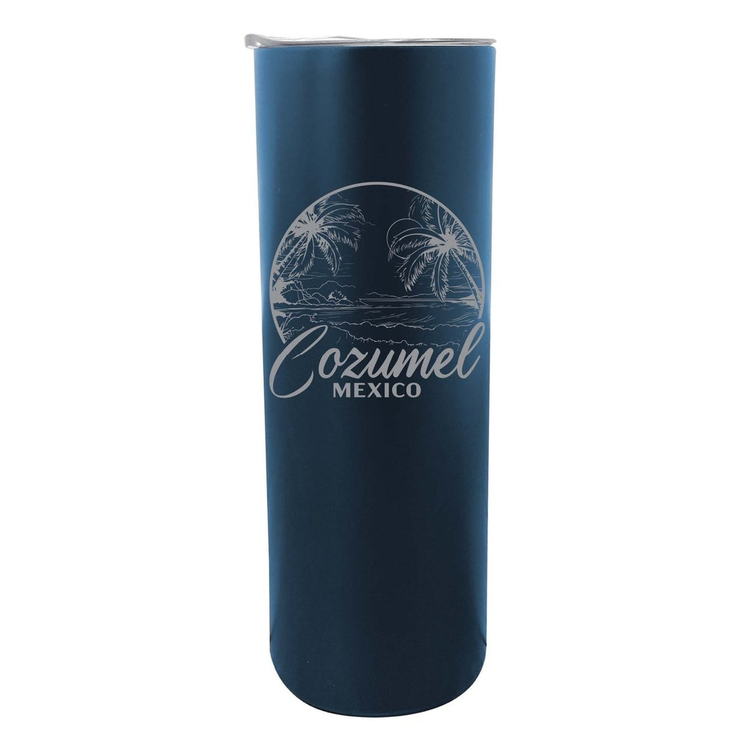 Cozumel Mexico Souvenir 20 oz Engraved Insulated Stainless Steel Skinny Tumbler Image 1