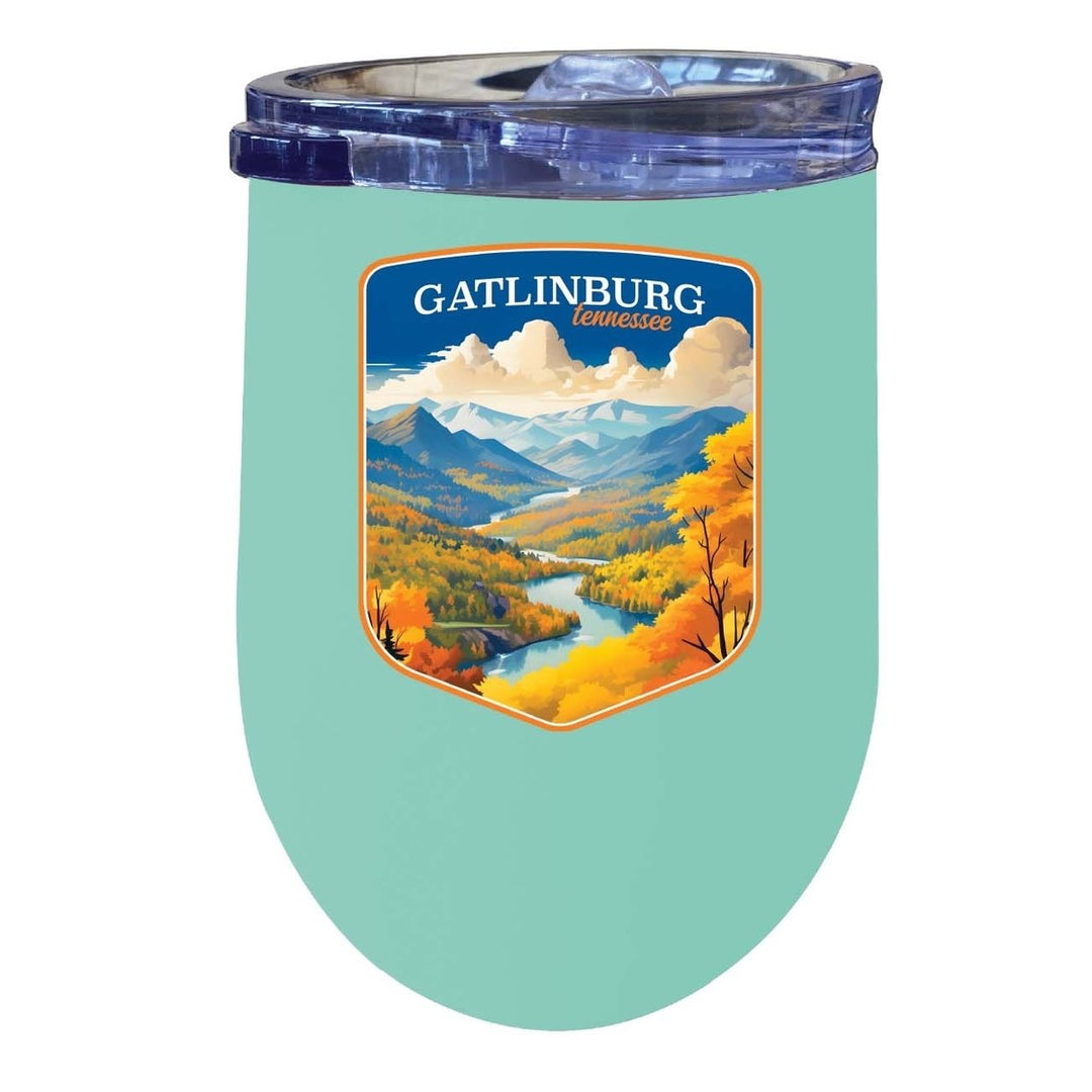 Gatlinburg Tennessee Design D Souvenir 12 oz Insulated Wine Stainless Steel Tumbler Image 4