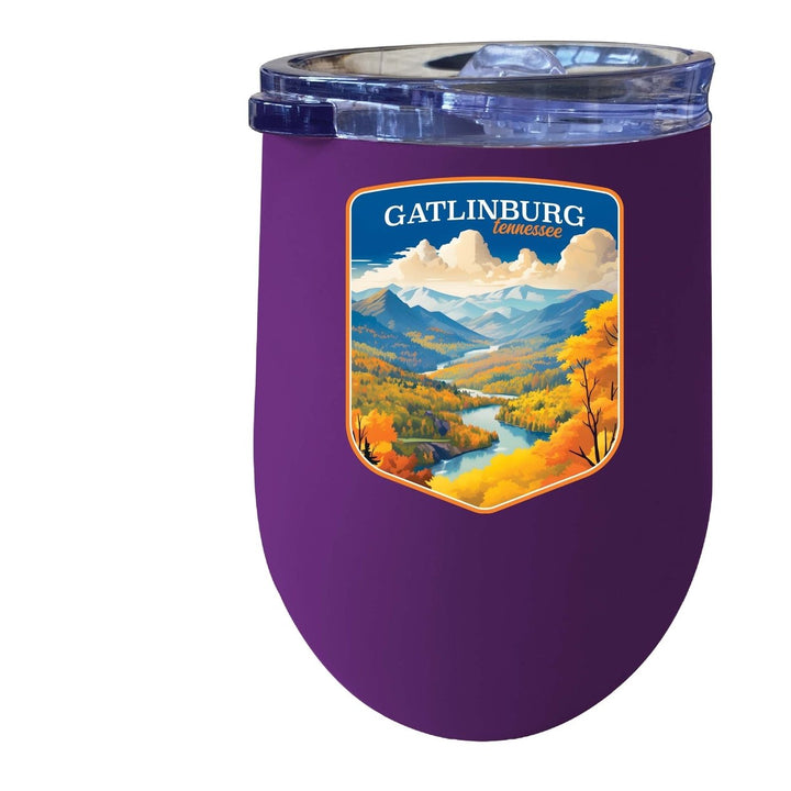 Gatlinburg Tennessee Design D Souvenir 12 oz Insulated Wine Stainless Steel Tumbler Image 4